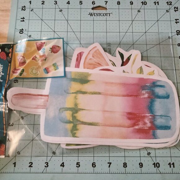 Popsicle Fruit Die Cut Watercolor Paper Decorations Summer Party - Picture 5 of 5